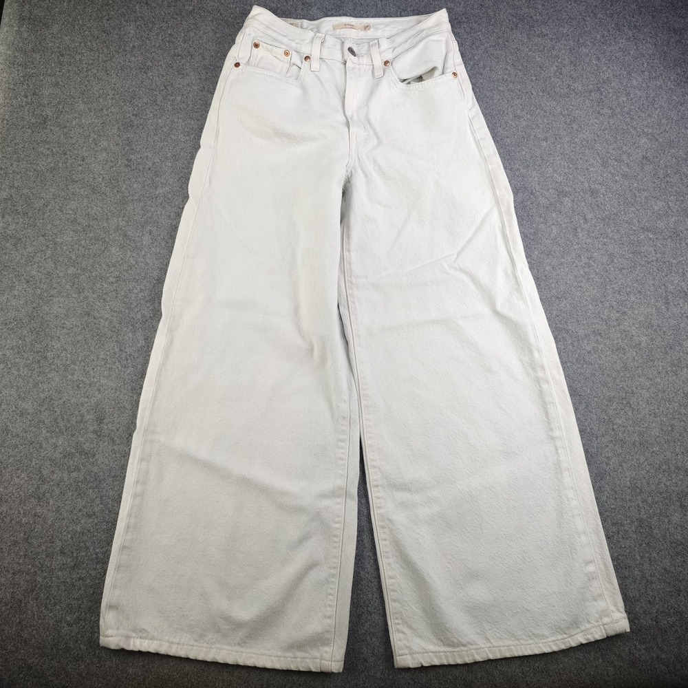 Levis Premium XL Flood Jeans Women's 24 White Wide‎ Leg Baggy Y2k 25x27